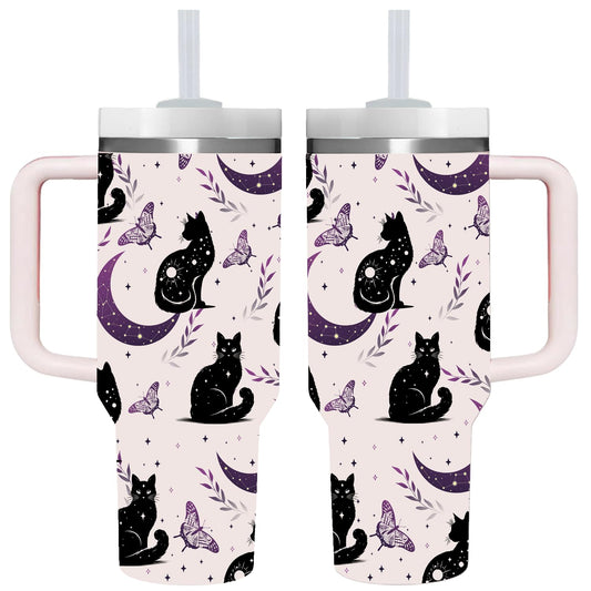 Goth Cat Tumbler with Handle (40 oz)