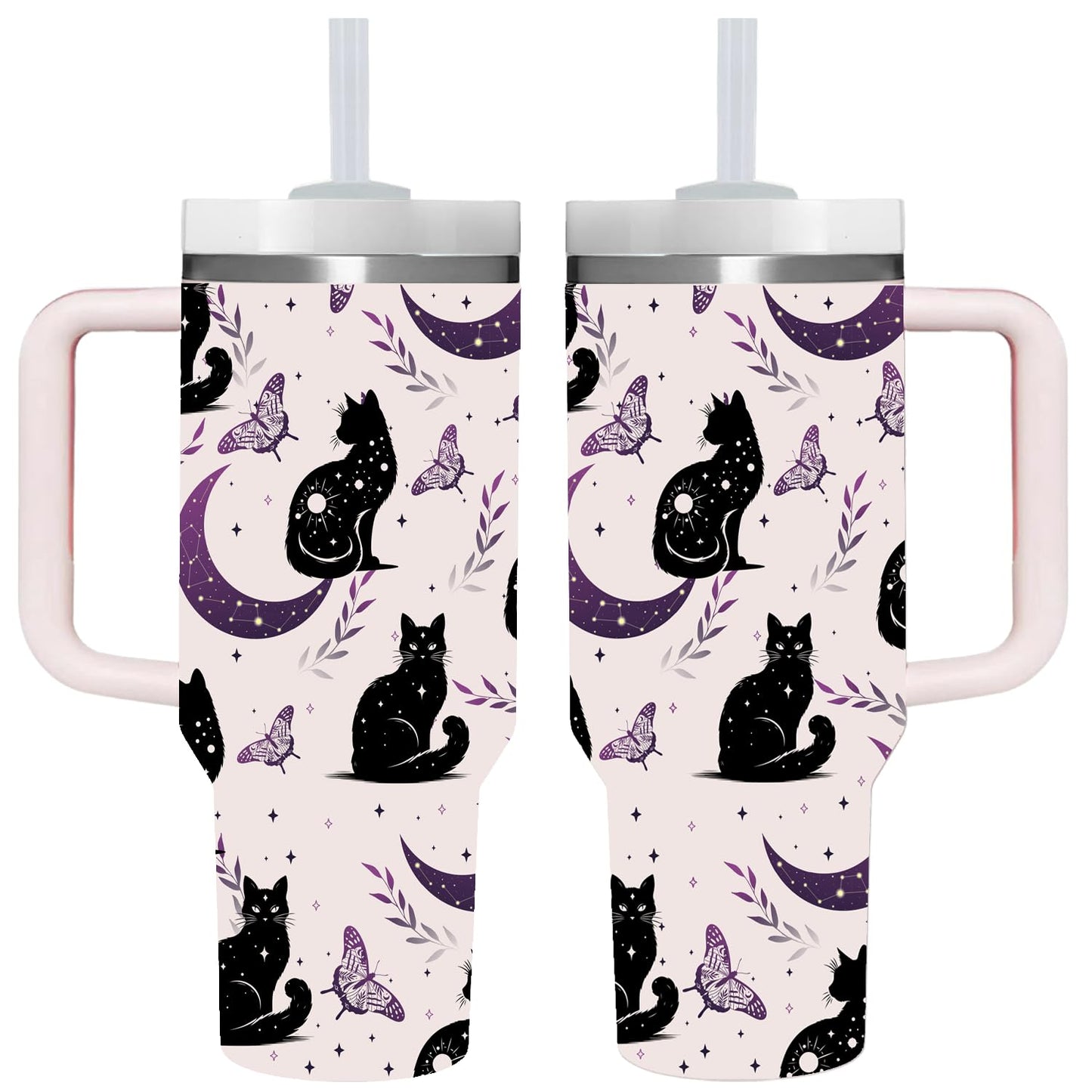 Goth Cat Tumbler with Handle (40 oz)