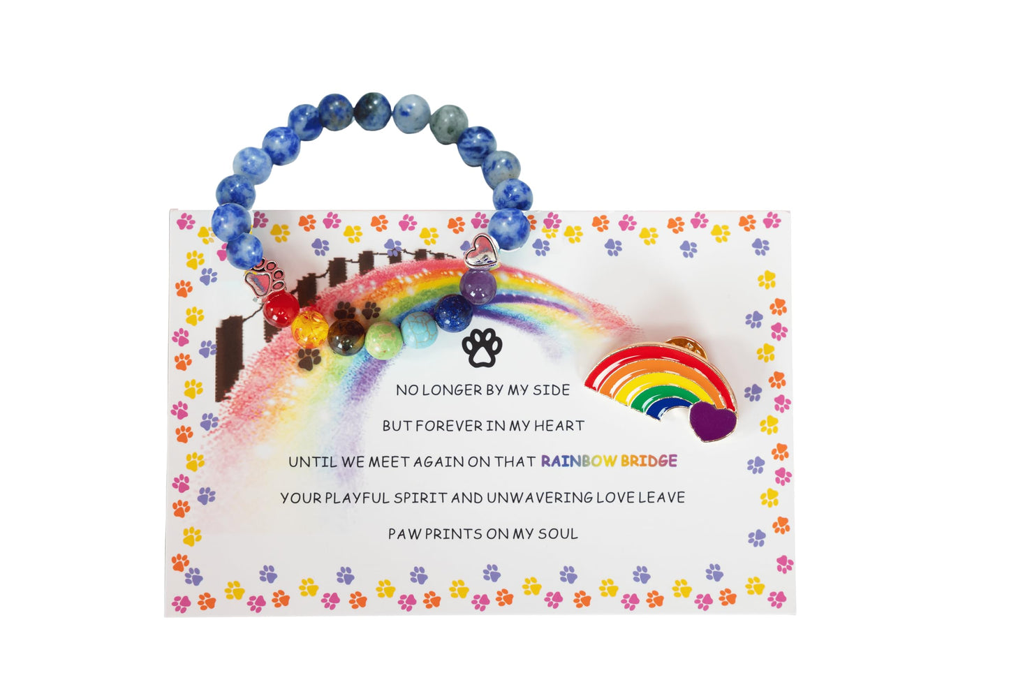 Rainbow Bridge Memorial Bracelet & Brooch Set